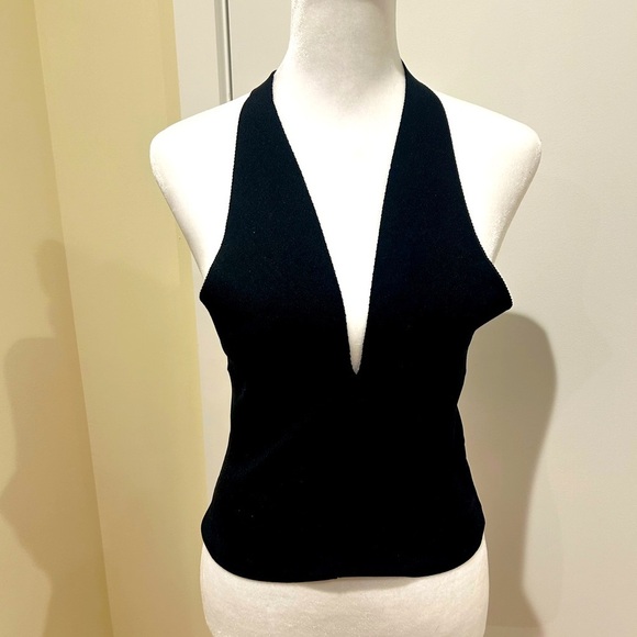 Zara Tops - Zara Black Knit Deep V Top